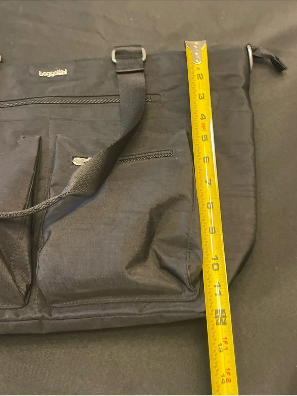 Baggallini Black Nylon Messenger Bag with Front Pockets